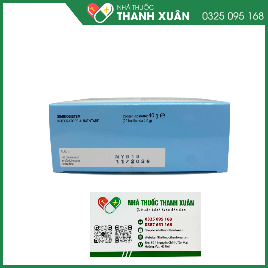 Men vi sinh Simbiosistem Bustine bổ sung chất xơ phòng táo bón và loạn khuẩn cho đường ruột